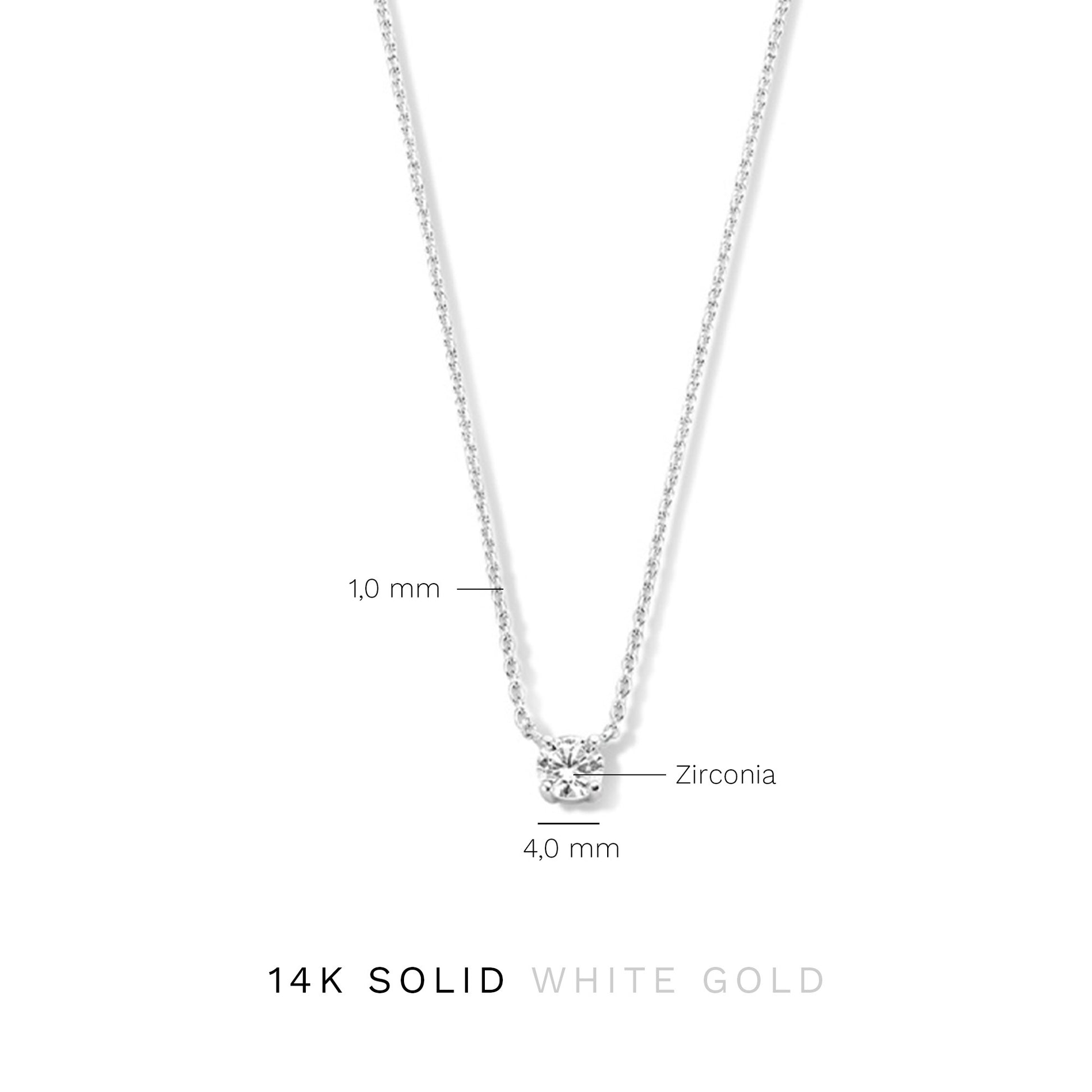 Saint Germain Garance 14 karat white gold necklace with zirconia stone -  - Isabel Bernard