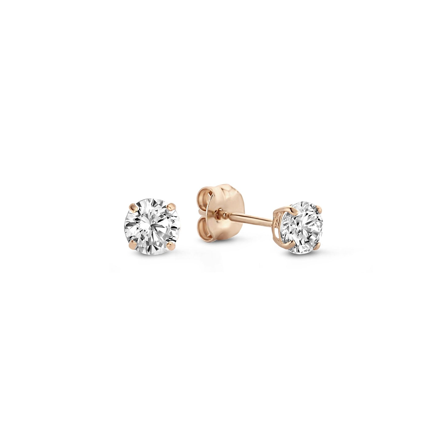 La Concorde Lourdes 14 karat rose gold ear studs with zirconia stone -  - Isabel Bernard