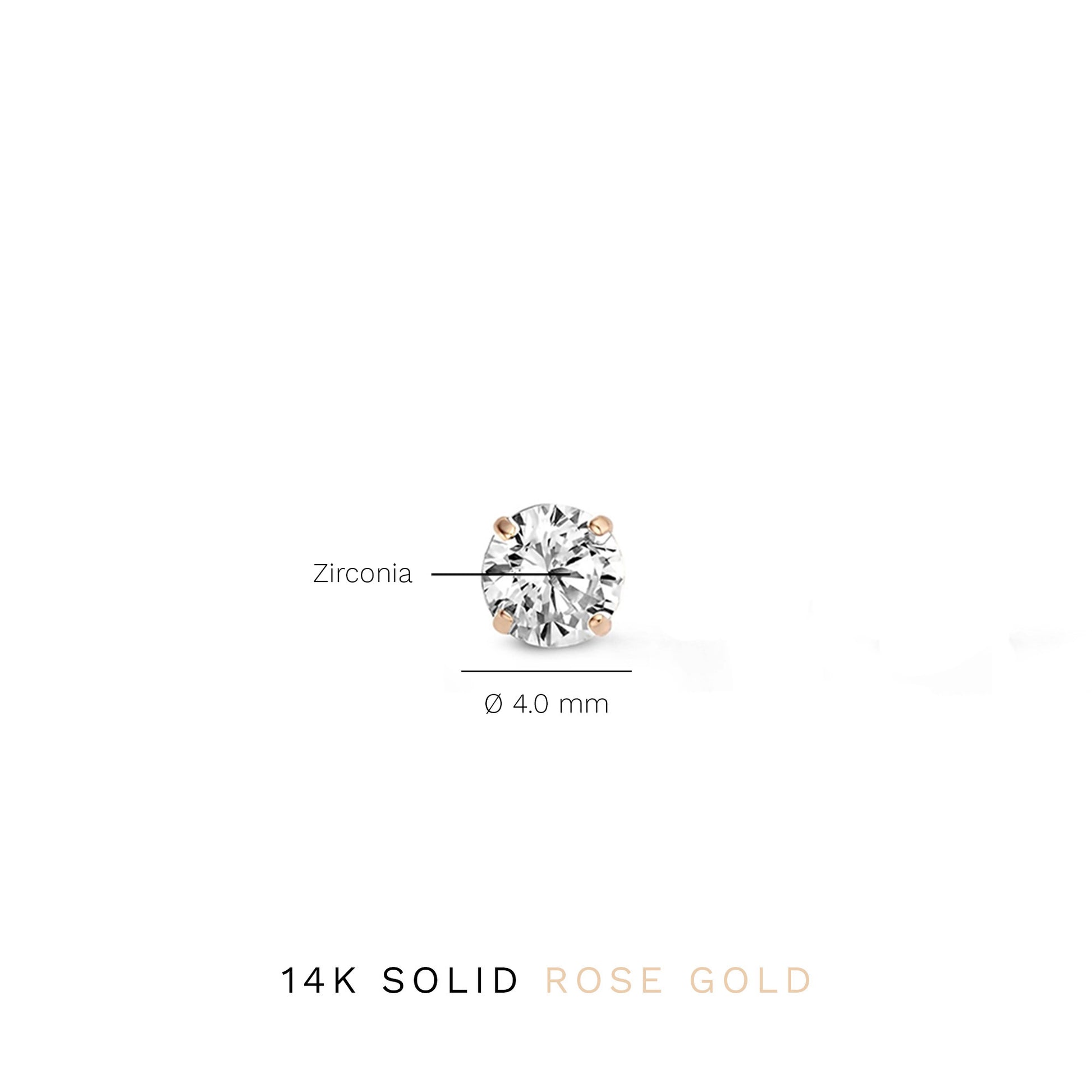 La Concorde Lourdes 14 karat rose gold ear studs with zirconia stone -  - Isabel Bernard