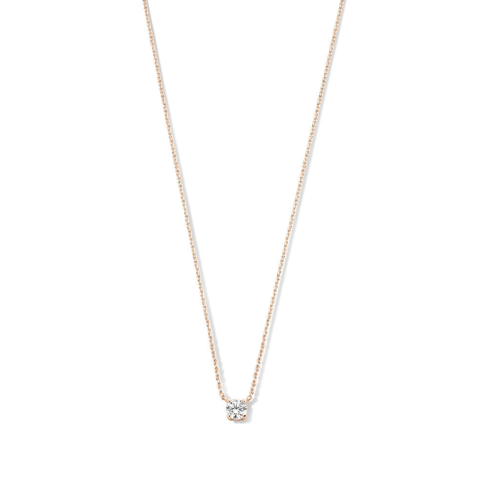 La Concorde Garance 14 karat rose gold necklace with zirconia stone -  - Isabel Bernard