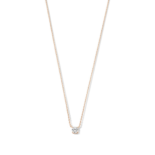 La Concorde Garance 14 karat rose gold necklace with zirconia stone -  - Isabel Bernard