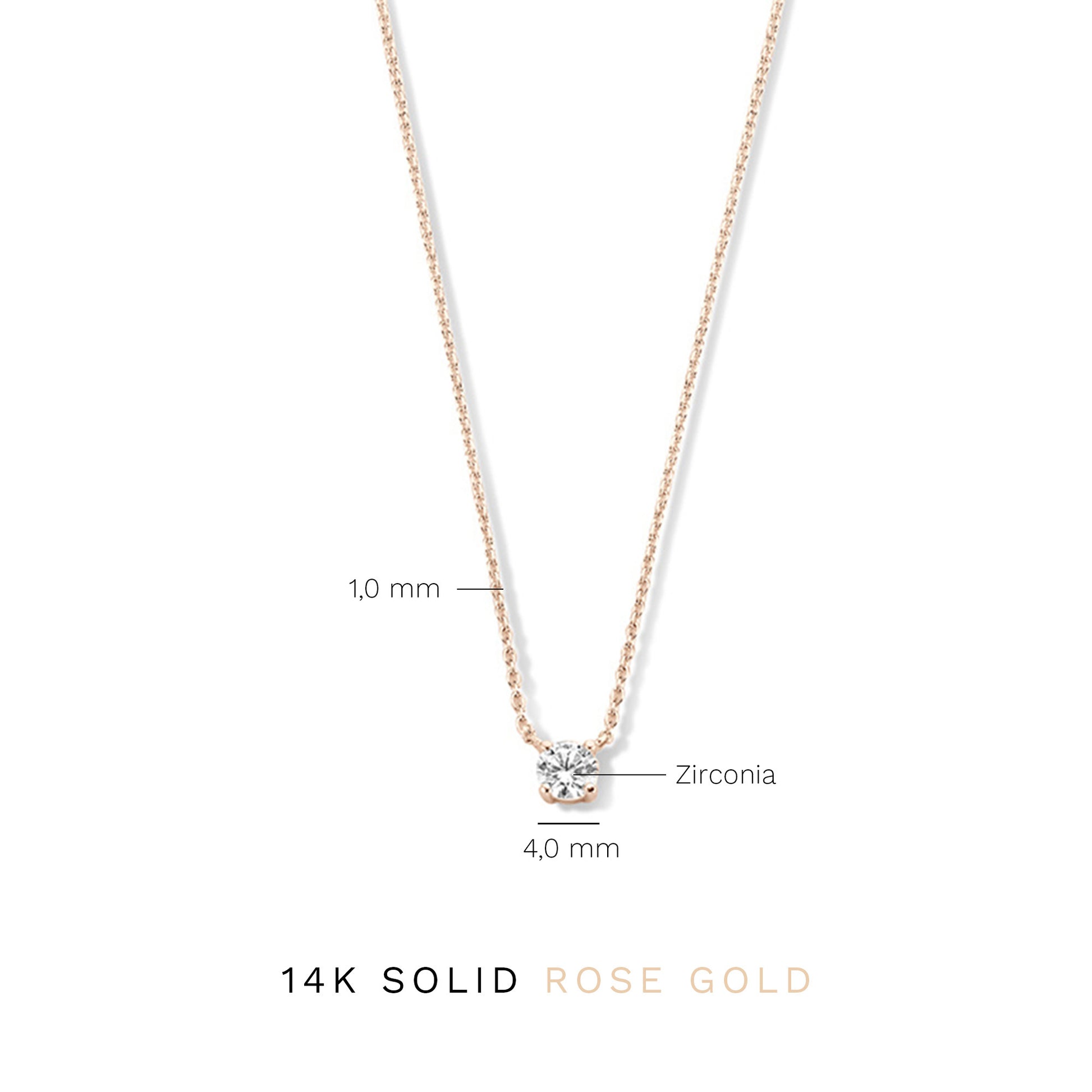 La Concorde Garance 14 karat rose gold necklace with zirconia stone -  - Isabel Bernard