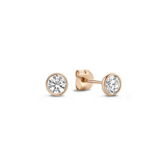 La Concorde Juliette 14 karat rose gold ear studs with zirconia stone -  - Isabel Bernard