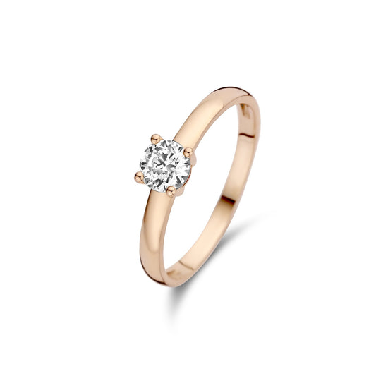 La Concorde Soleil 14 karat rose gold ring with zirconia stone -  - Isabel Bernard