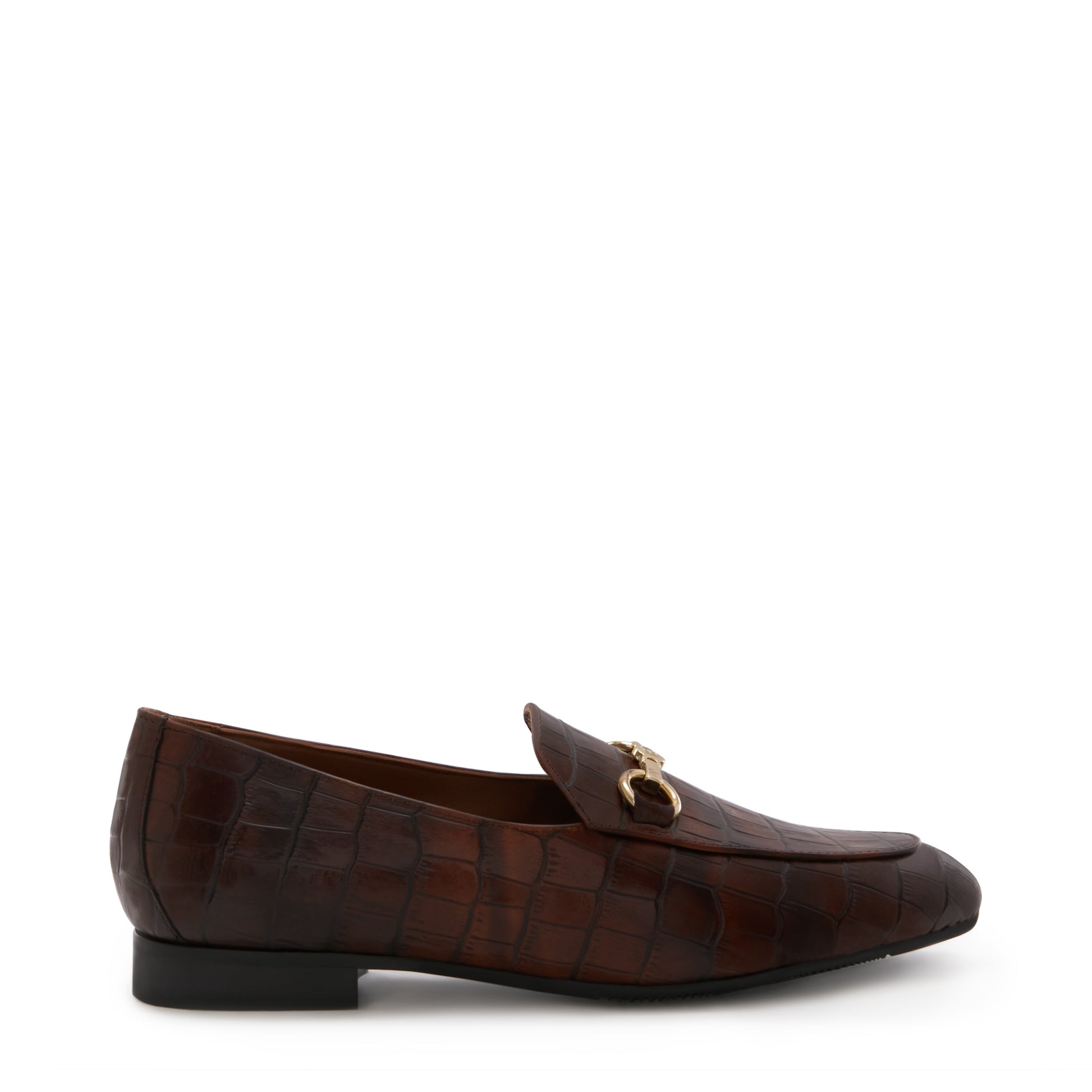 Vendôme Fleur croco brown calfskin leather loafers -  - Isabel Bernard