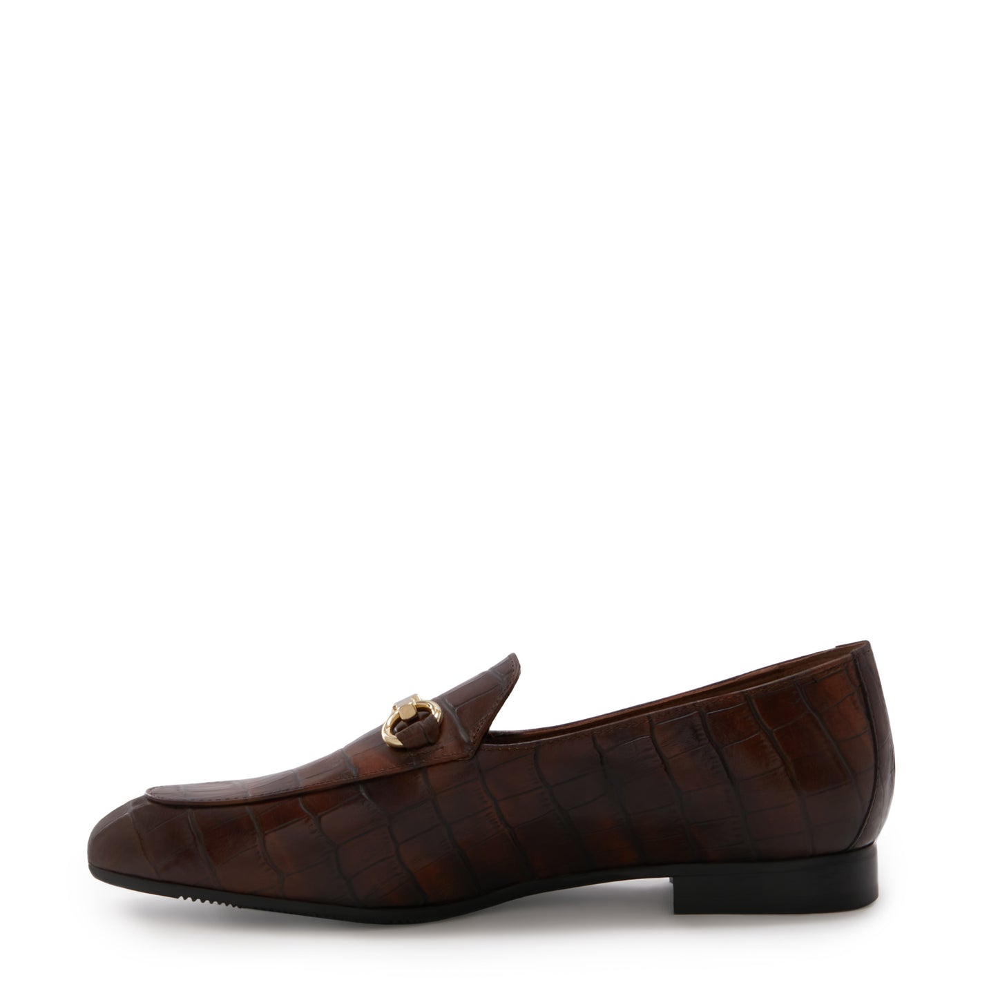 Vendôme Fleur croco brown calfskin leather loafers -  - Isabel Bernard