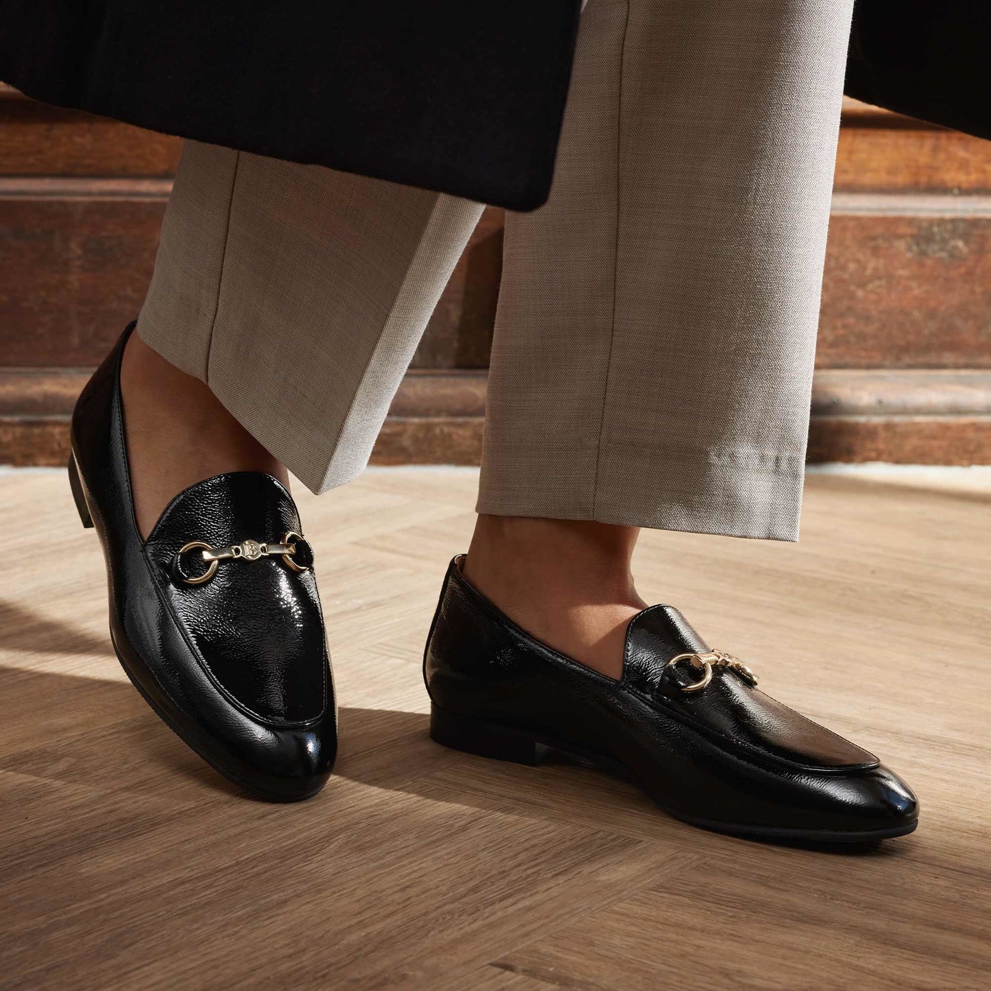 Vendôme Fleur black calfskin patent leather loafers -  - Isabel Bernard