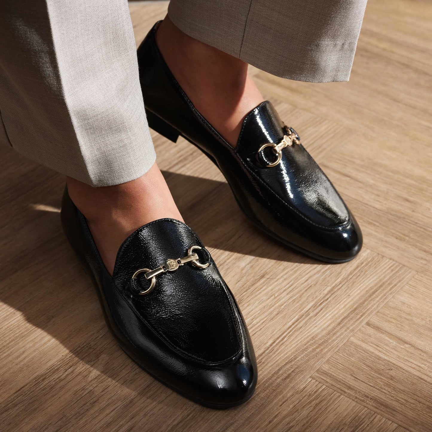 Vendôme Fleur black calfskin patent leather loafers -  - Isabel Bernard