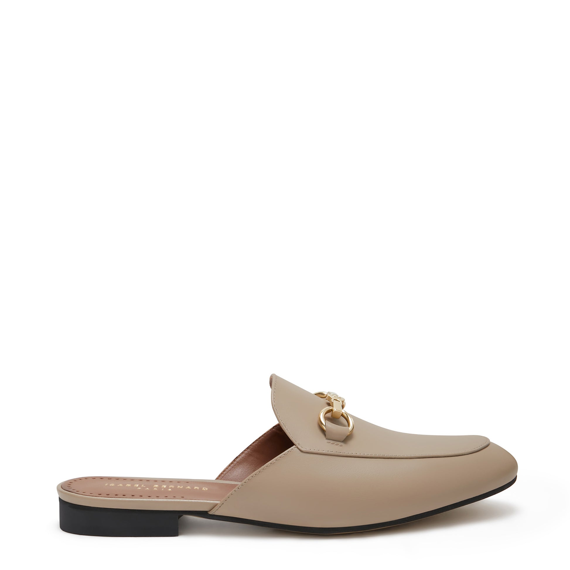 Vendôme Fleur taupe calfskin leather backless loafers -  - Isabel Bernard