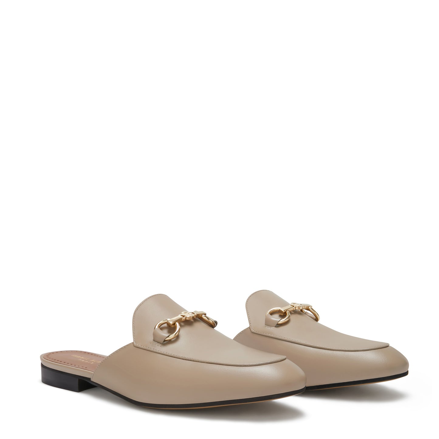 Vendôme Fleur taupe calfskin leather backless loafers -  - Isabel Bernard