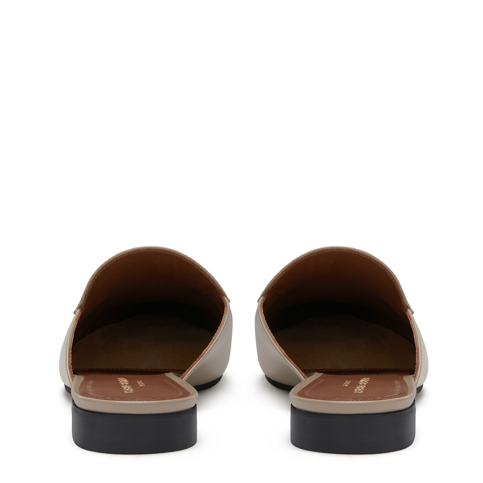 Vendôme Fleur taupe calfskin leather backless loafers -  - Isabel Bernard