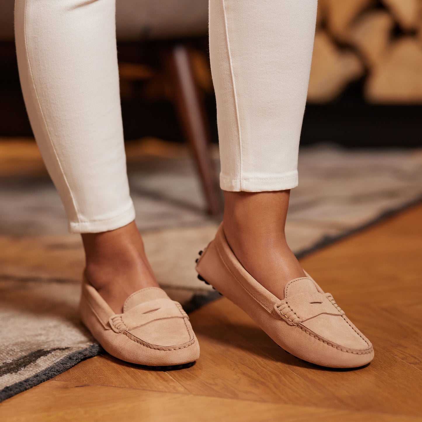 Vendôme Marie beige suede moccasins -  - Isabel Bernard