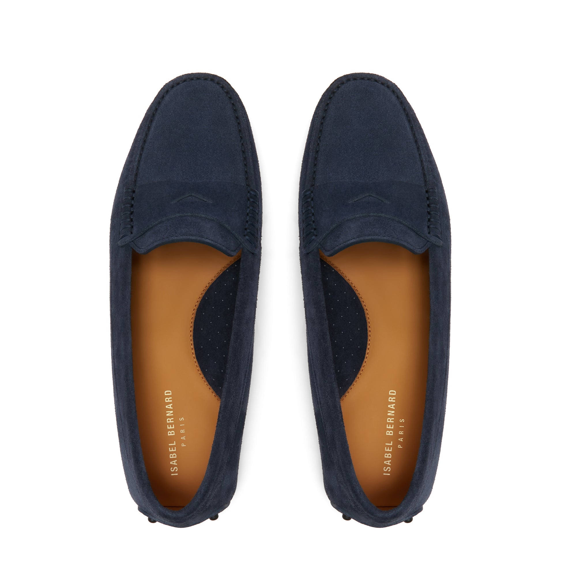 Vendôme Marie dark blue suede moccasins -  - Isabel Bernard