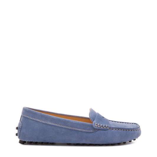 Vendôme Marie light blue suede moccasins -  - Isabel Bernard