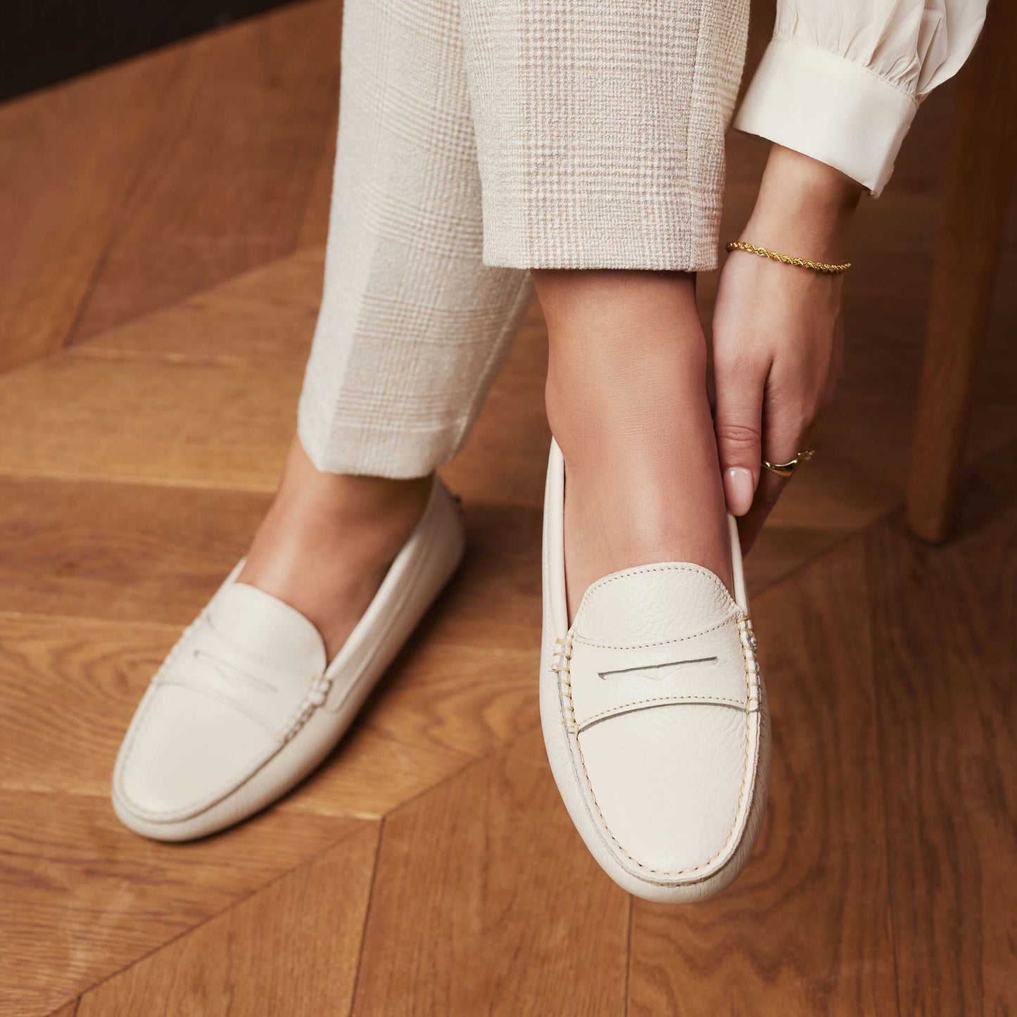 Vendôme Marie beige calfskin leather moccasins -  - Isabel Bernard