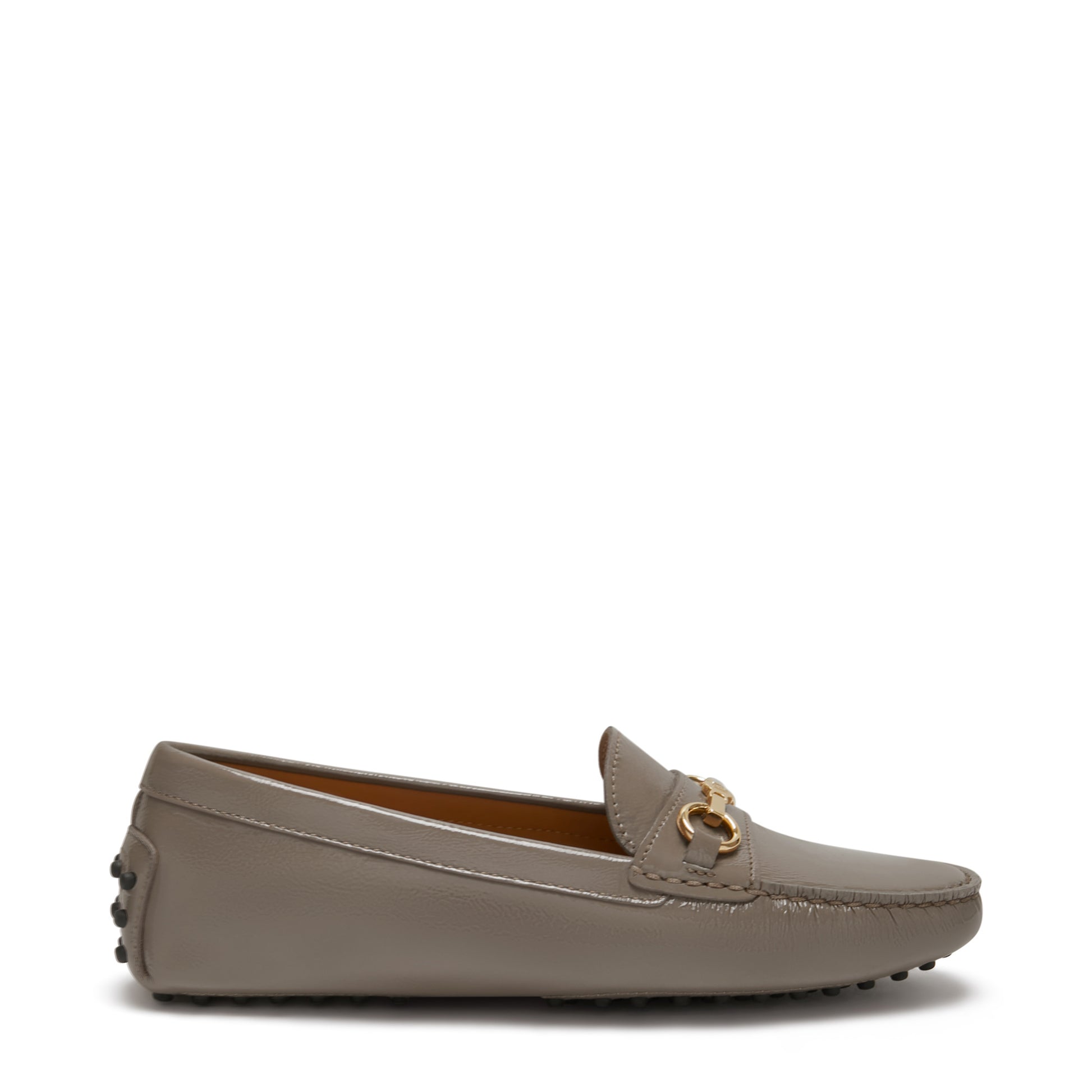 Vendôme Marie taupe calfskin patent leather moccasins -  - Isabel Bernard