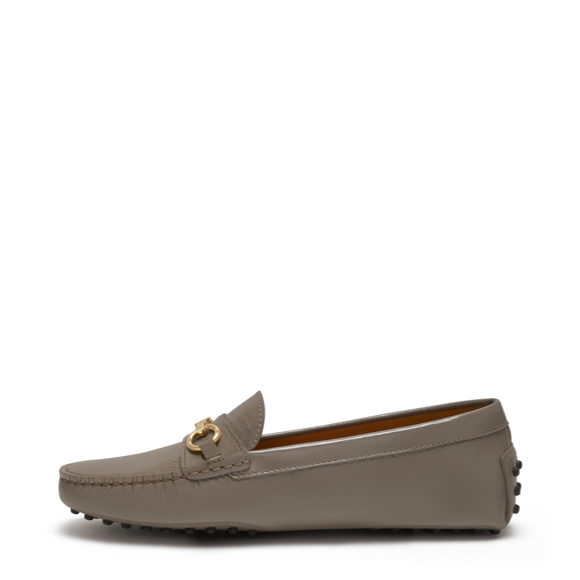 Vendôme Marie taupe calfskin patent leather moccasins -  - Isabel Bernard