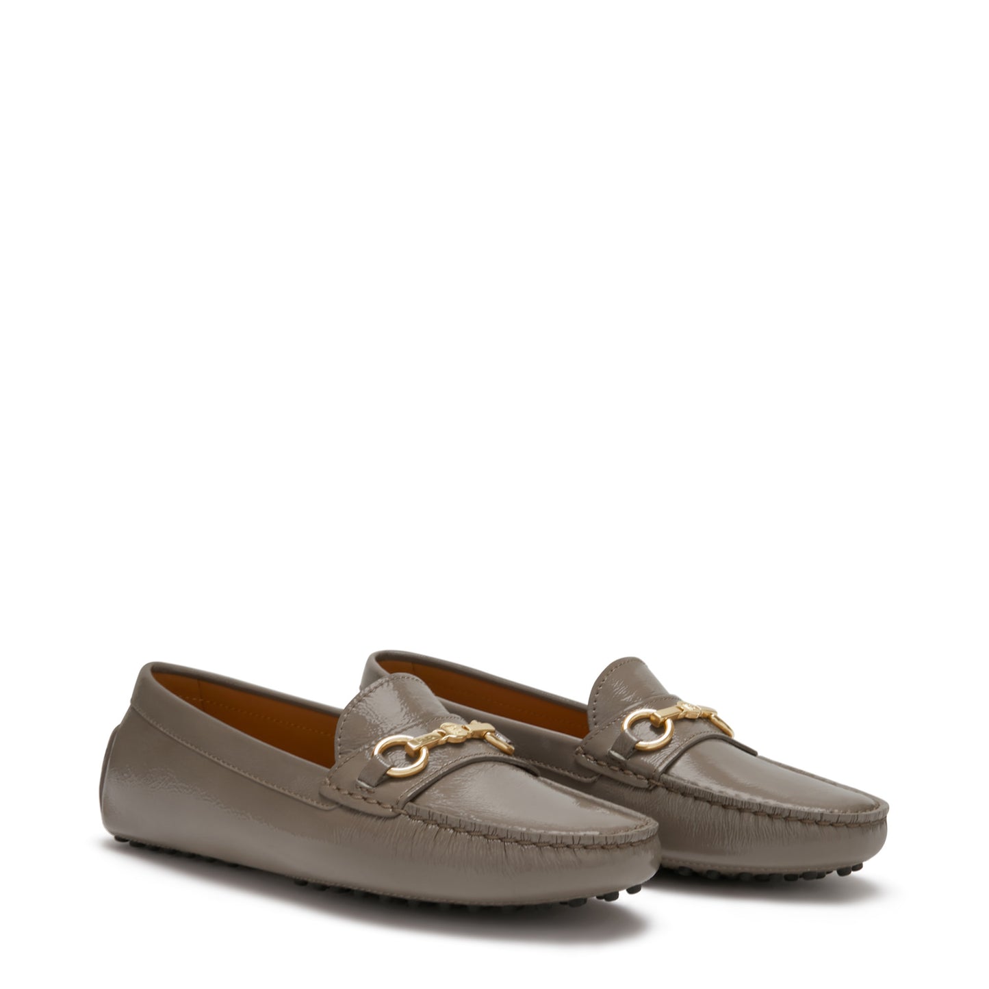 Vendôme Marie taupe calfskin patent leather moccasins -  - Isabel Bernard