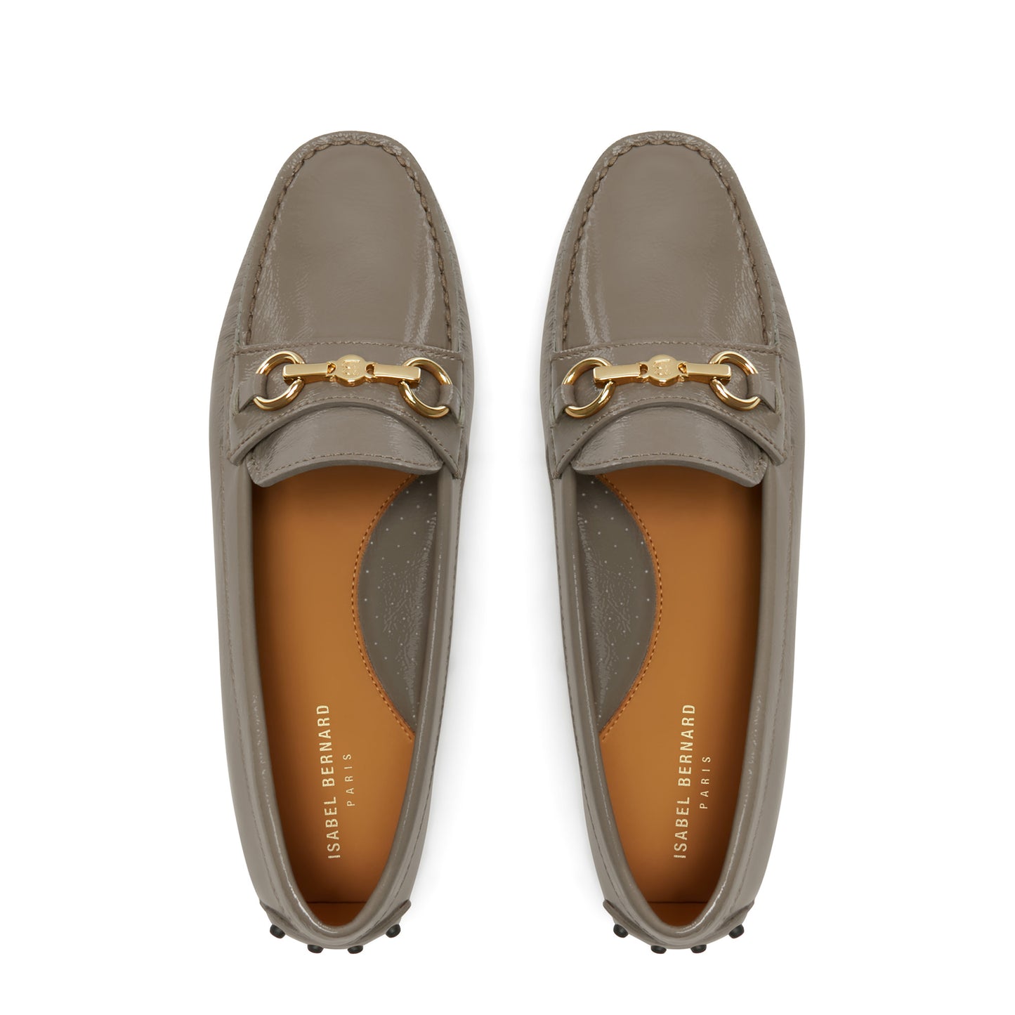 Vendôme Marie taupe calfskin patent leather moccasins -  - Isabel Bernard