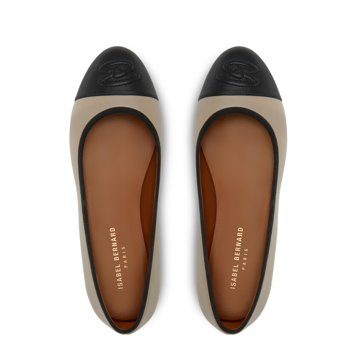 Vendôme Ynes taupe calfskin leather ballerinas -  - Isabel Bernard