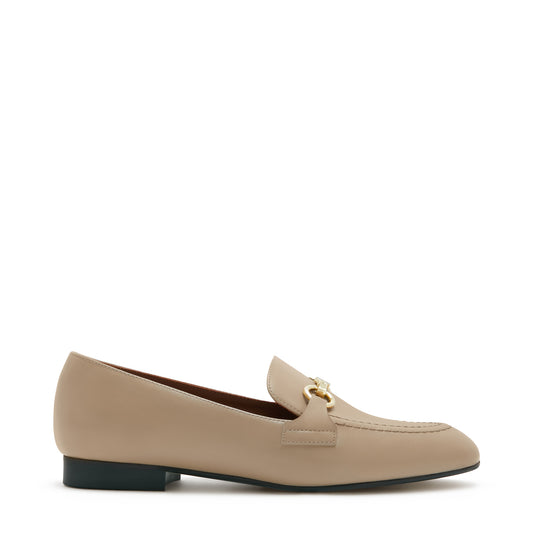 Vendôme Fleur taupe calfskin leather loafers -  - Isabel Bernard