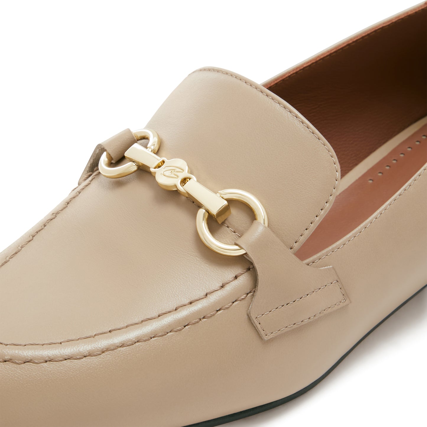 Vendôme Fleur taupe calfskin leather loafers -  - Isabel Bernard