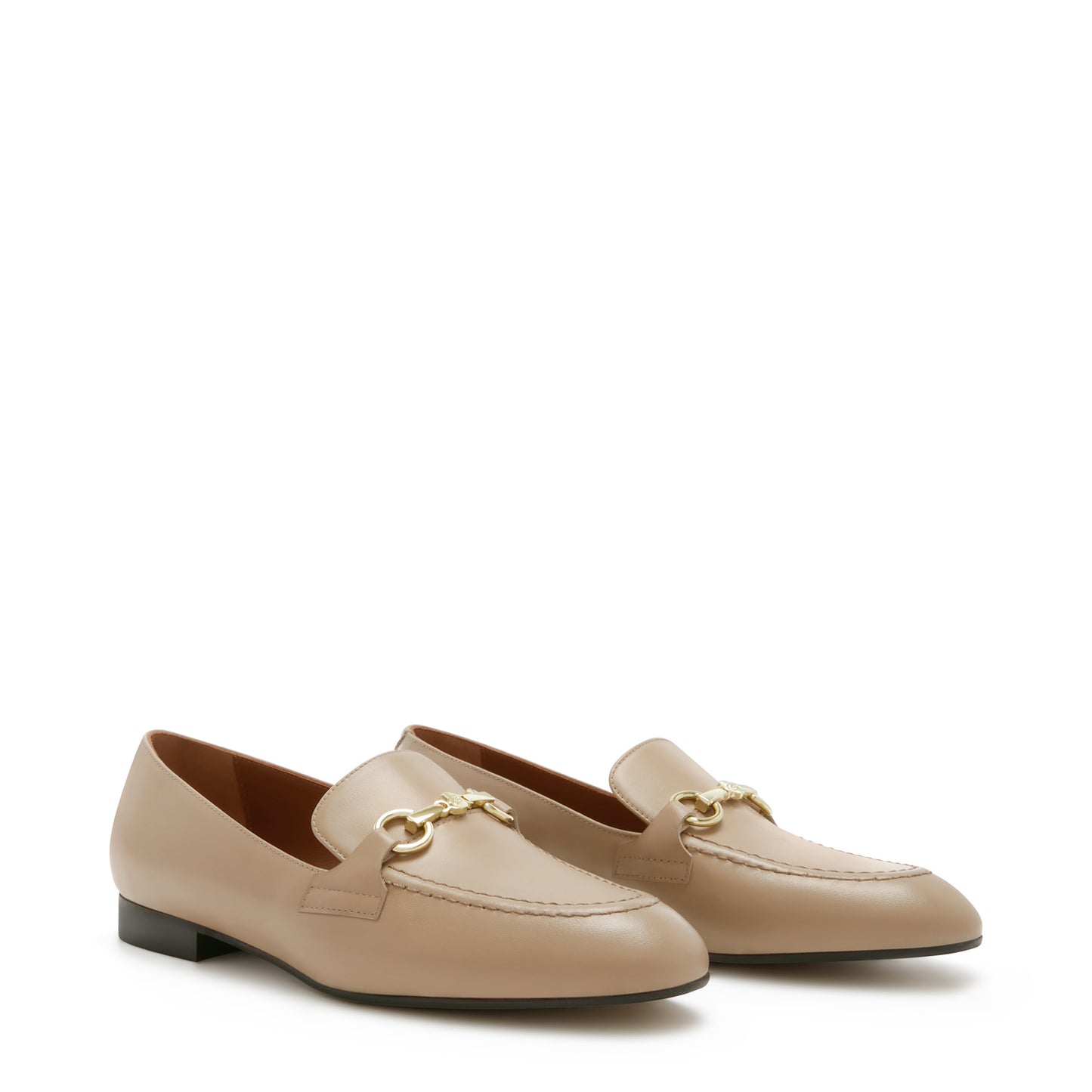 Vendôme Fleur taupe calfskin leather loafers -  - Isabel Bernard