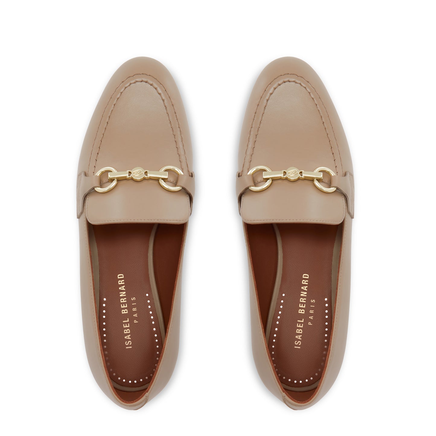 Vendôme Fleur taupe calfskin leather loafers -  - Isabel Bernard