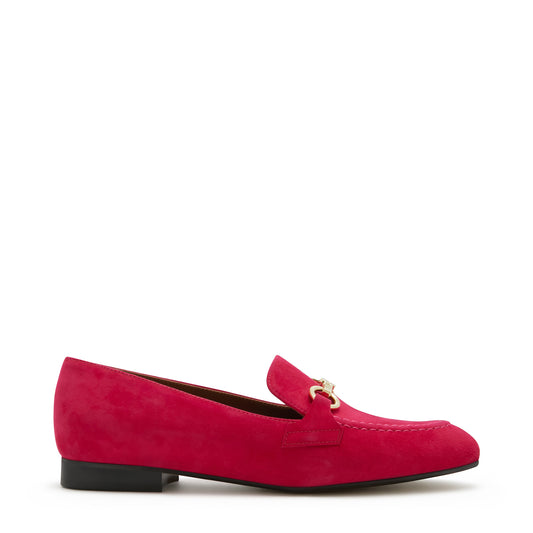 Vendôme Fleur fuchsia suede loafers -  - Isabel Bernard