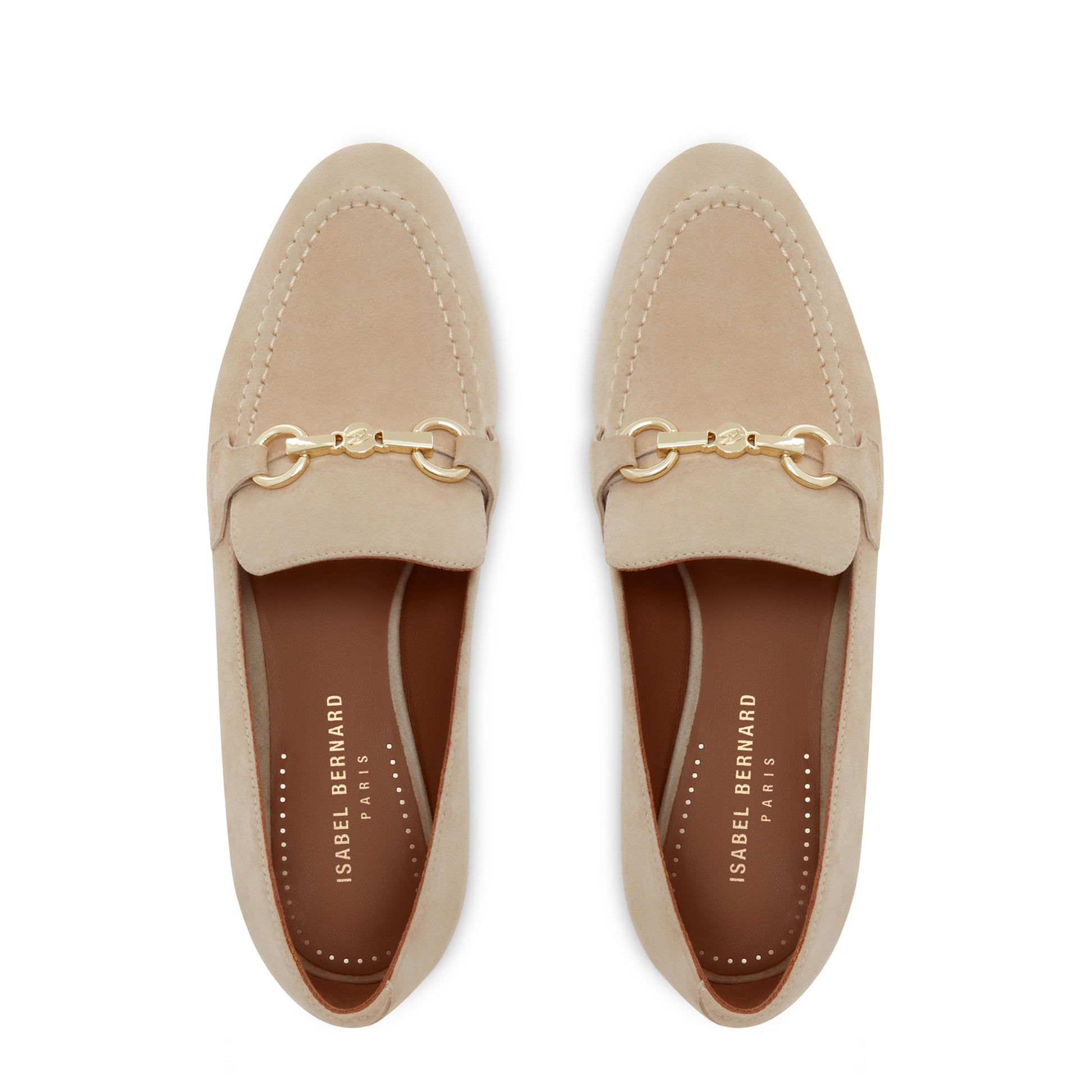 Vendôme Fleur beige suede loafers -  - Isabel Bernard