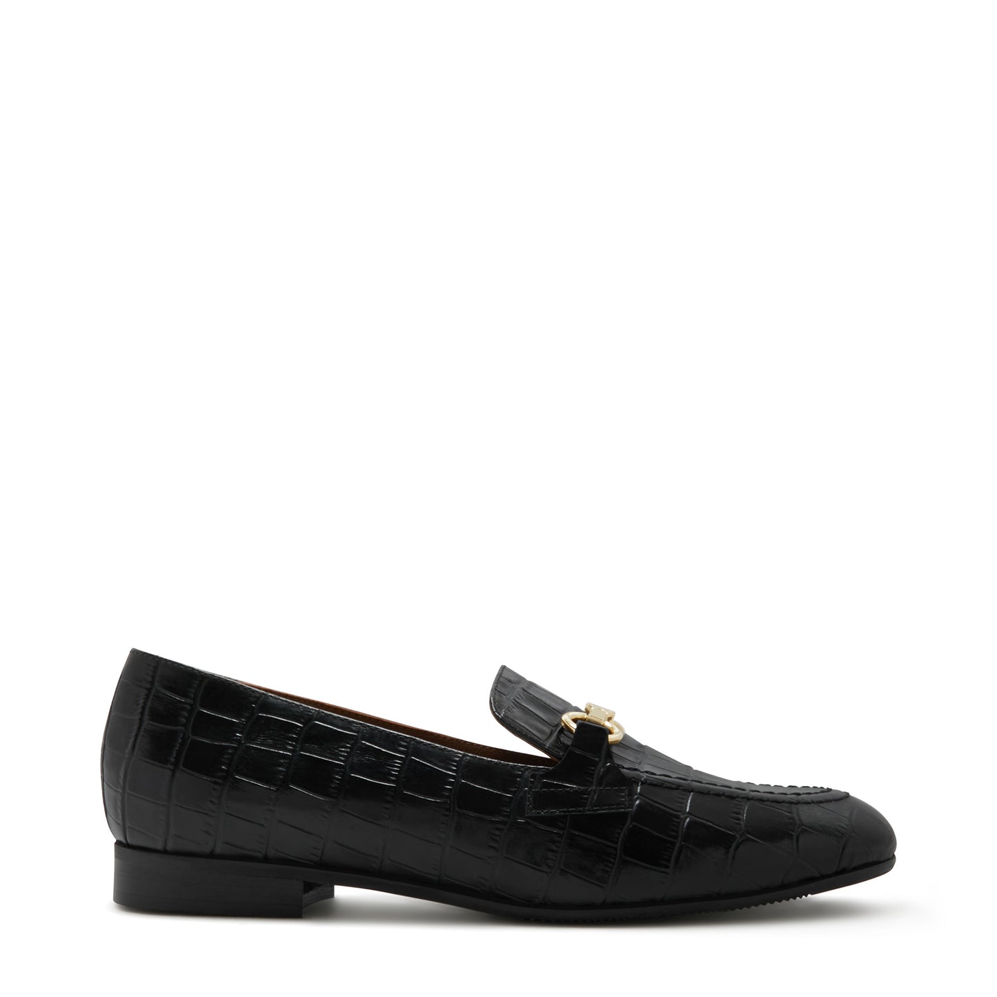 Vendôme Fleur croco black calfskin leather loafers -  - Isabel Bernard