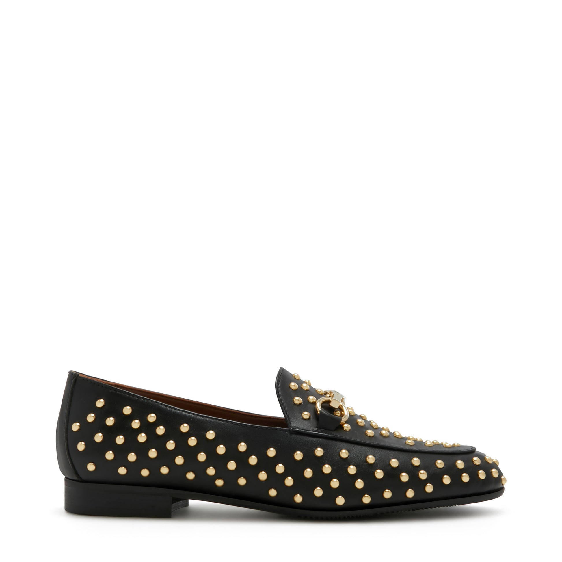 Vendôme Fleur black calfskin leather studded loafers -  - Isabel Bernard