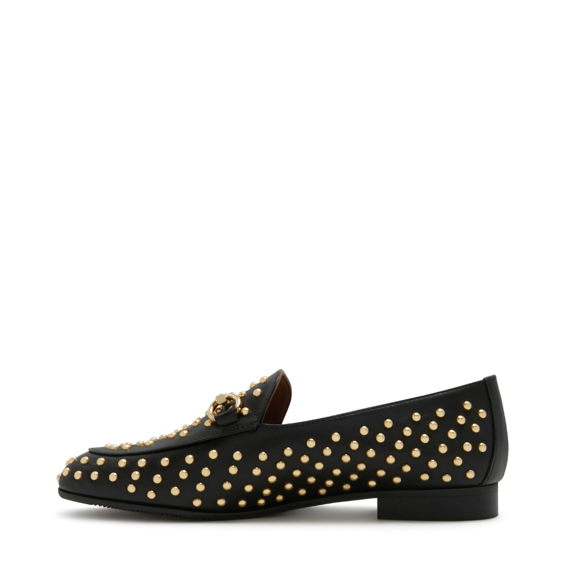 Vendôme Fleur black calfskin leather studded loafers -  - Isabel Bernard