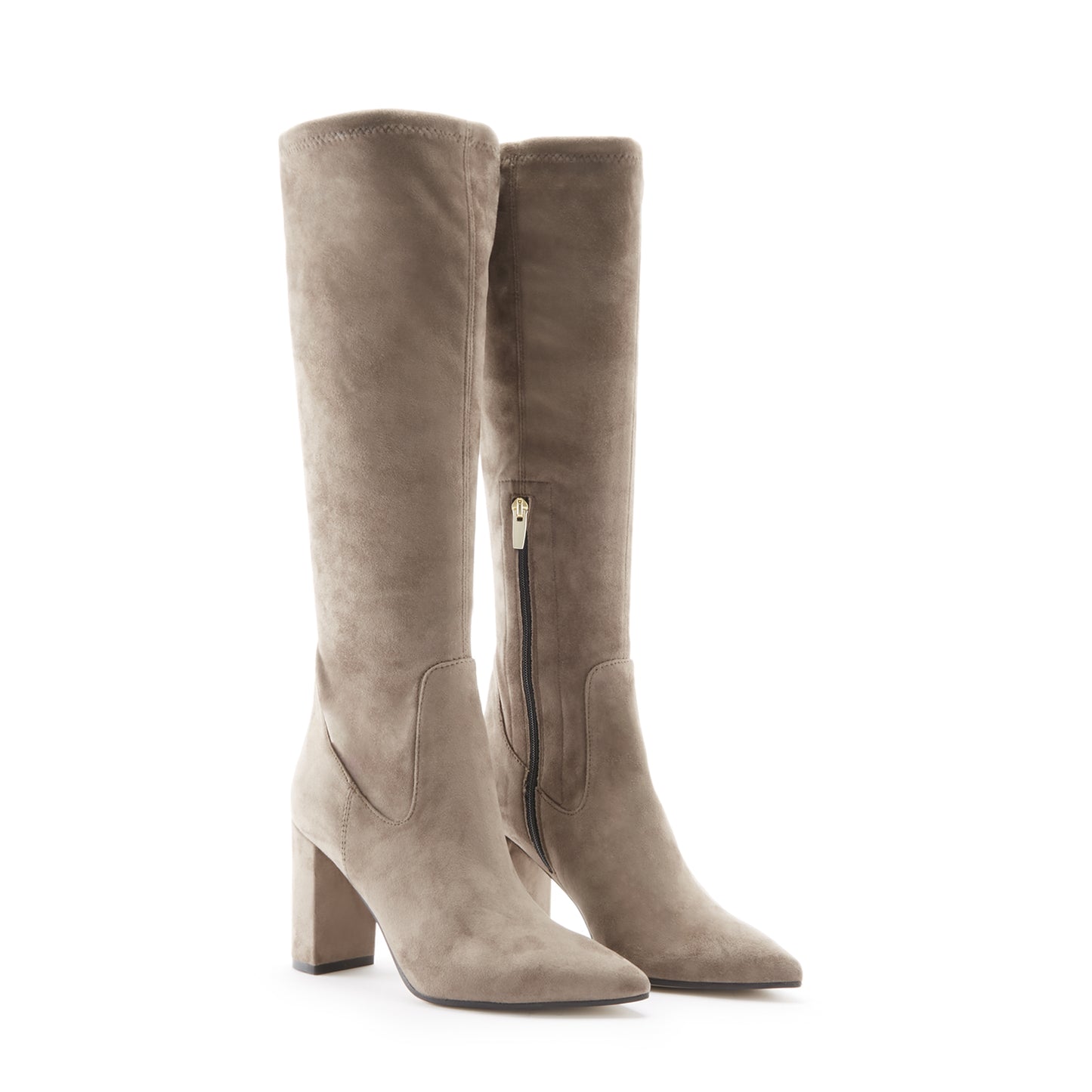 Isabel Bernard Vendôme Fem Taupe Nylonstretch Suede Heels - - Isabel Bernard