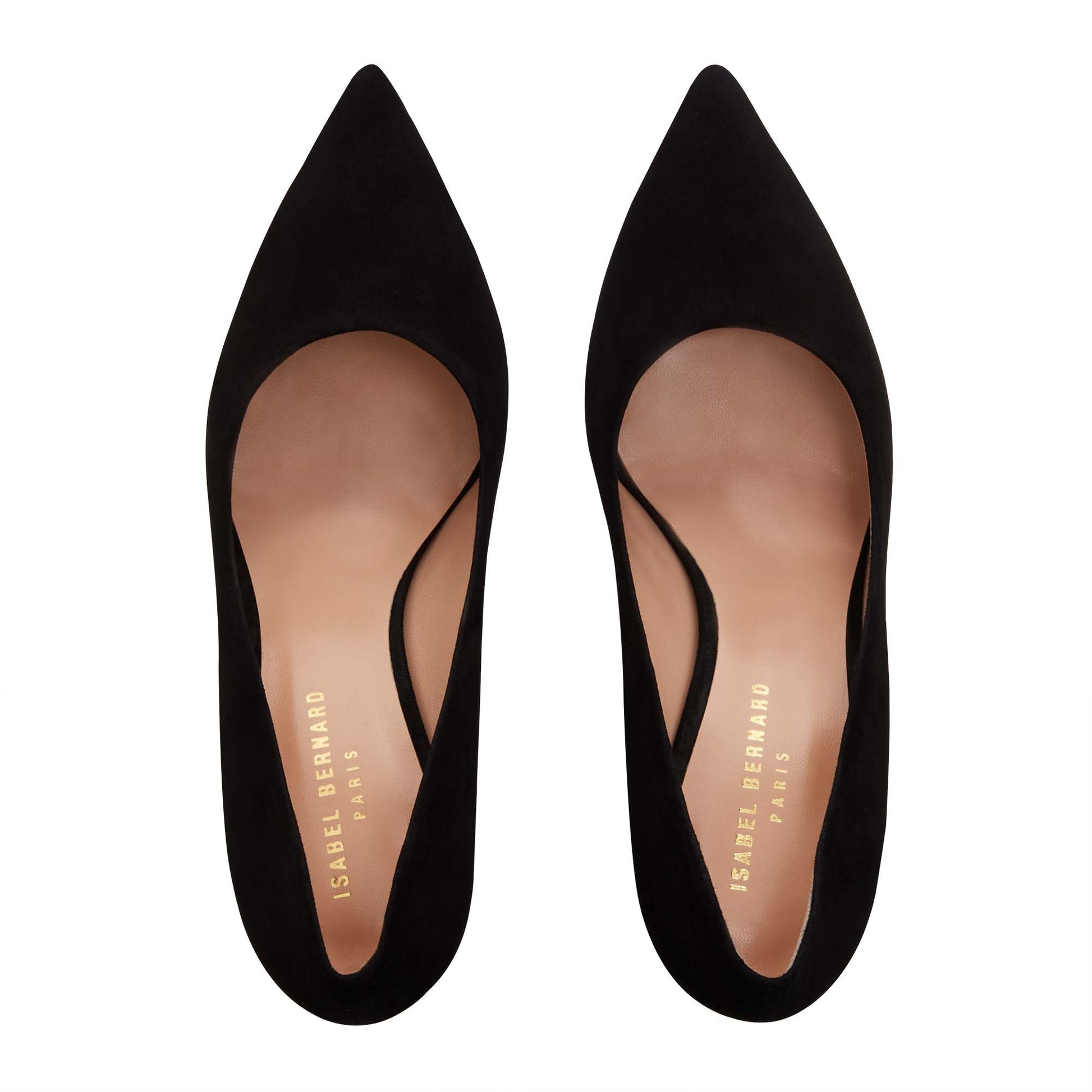 Isabel Bernard Vendôme Sheila Black Suede Pumps made of Calfskin IB55000-01 - - Isabel Bernard