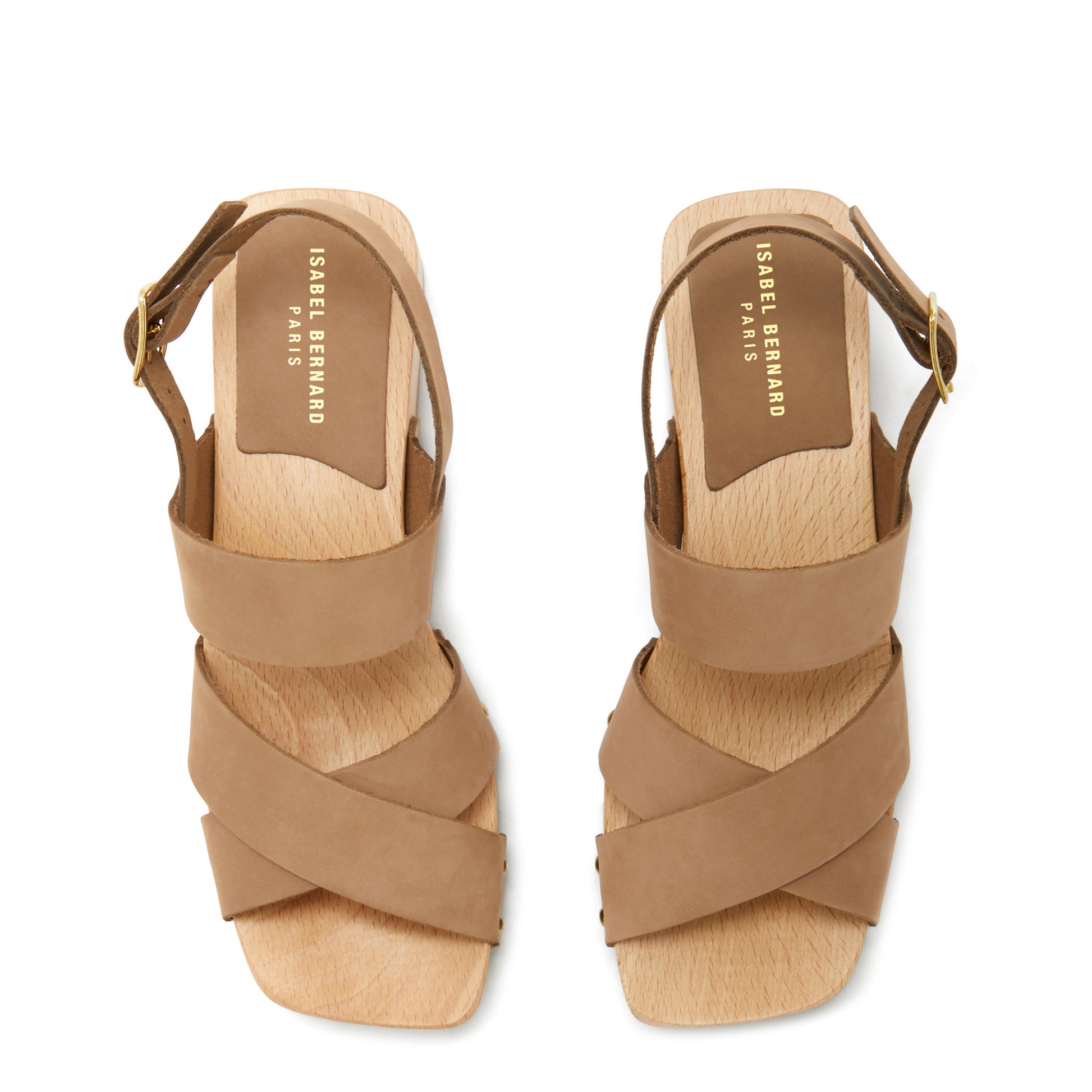 Vendôme Femy taupe calfskin leather clogs -  - Isabel Bernard