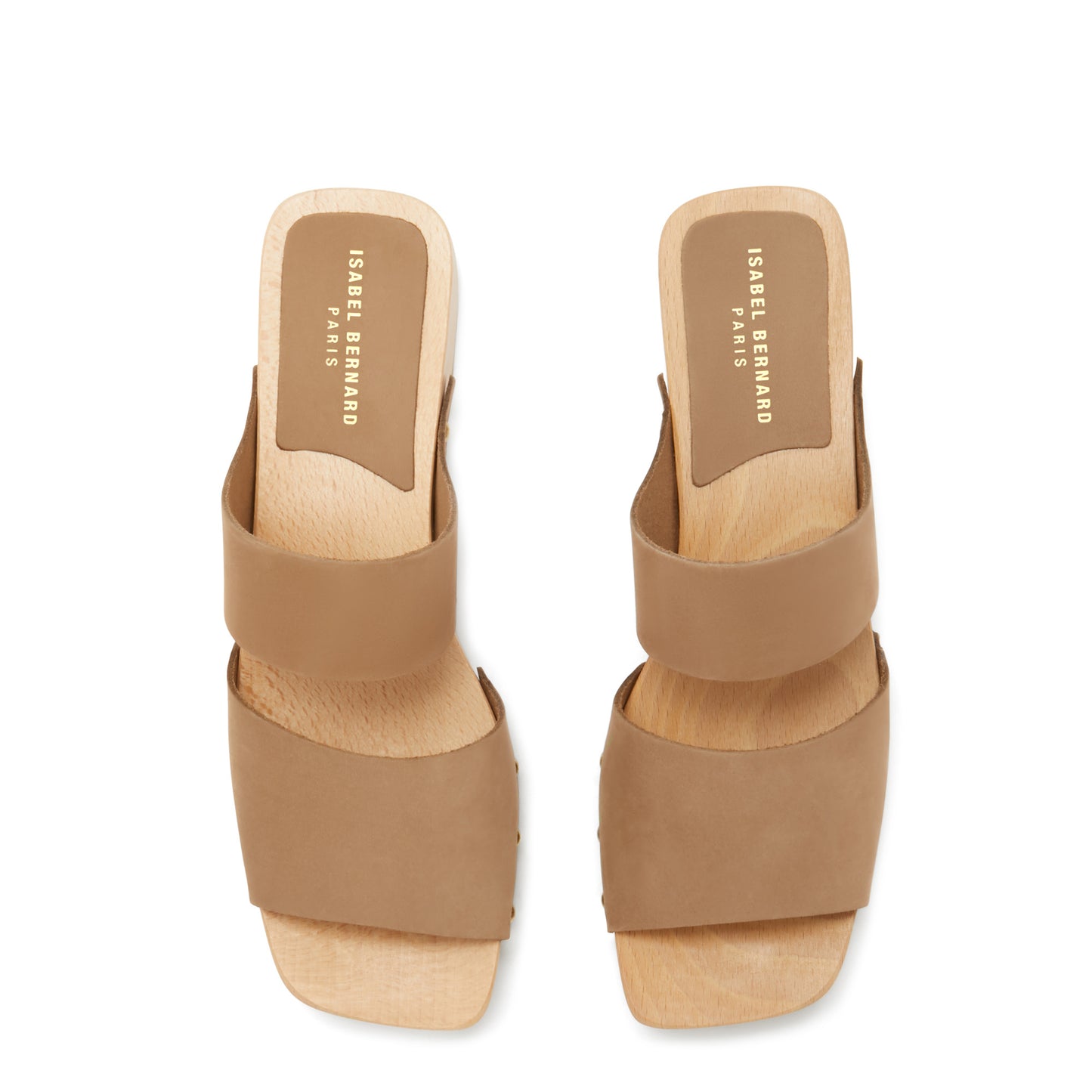 Vendôme Carmen taupe calfskin leather clogs -  - Isabel Bernard