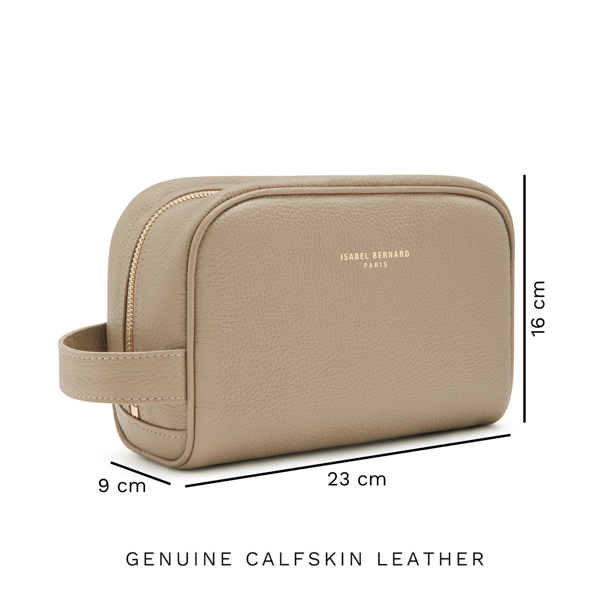 Honoré Blaize taupe calfskin leather toiletry bag -  - Isabel Bernard