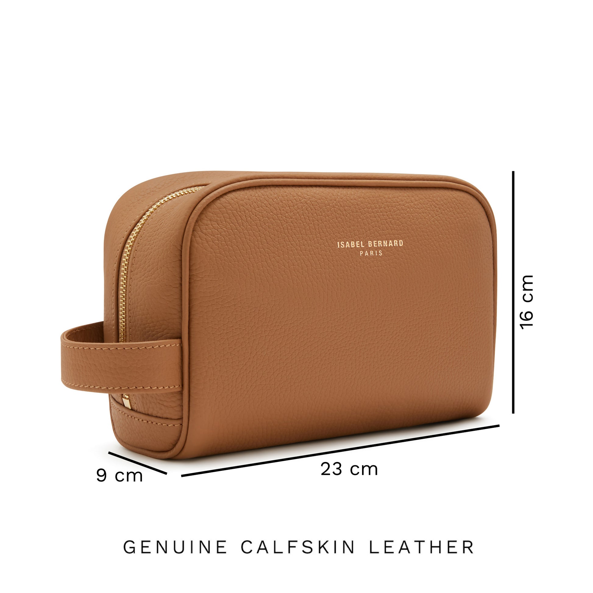 Honoré Blaize camel calfskin leather toiletry bag -  - Isabel Bernard