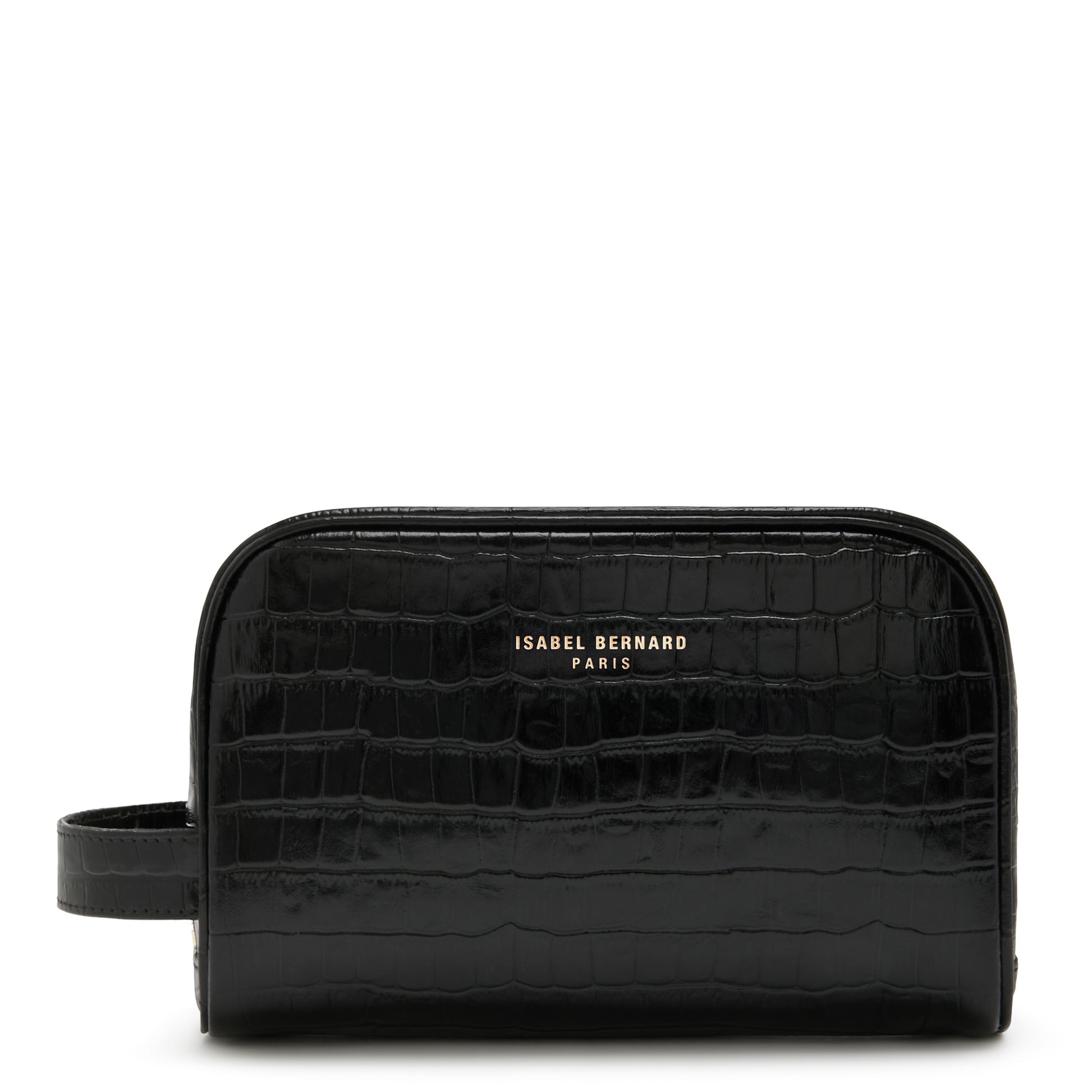 Honoré Blaize croco black calfskin leather toiletry bag -  - Isabel Bernard