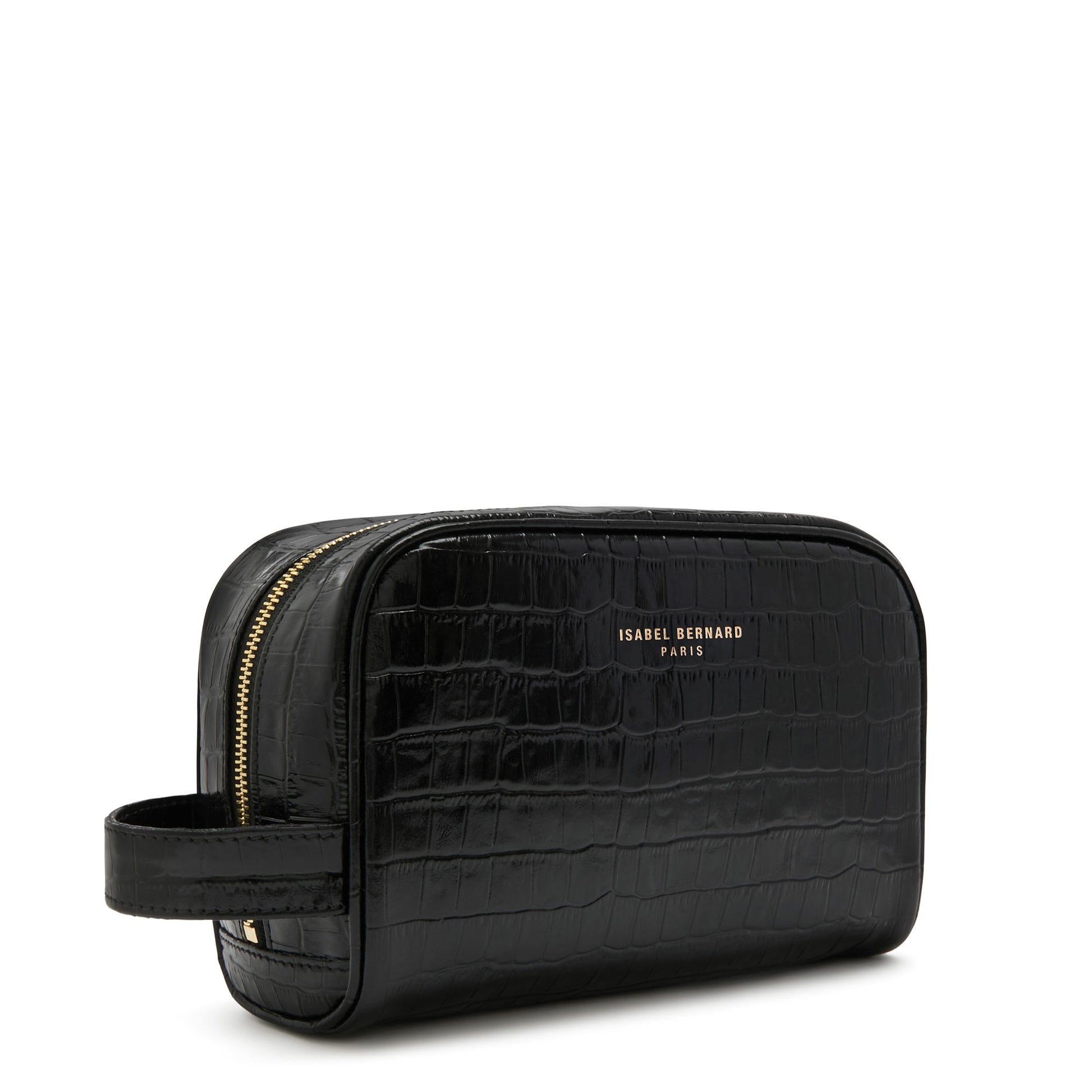 Honoré Blaize croco black calfskin leather toiletry bag -  - Isabel Bernard