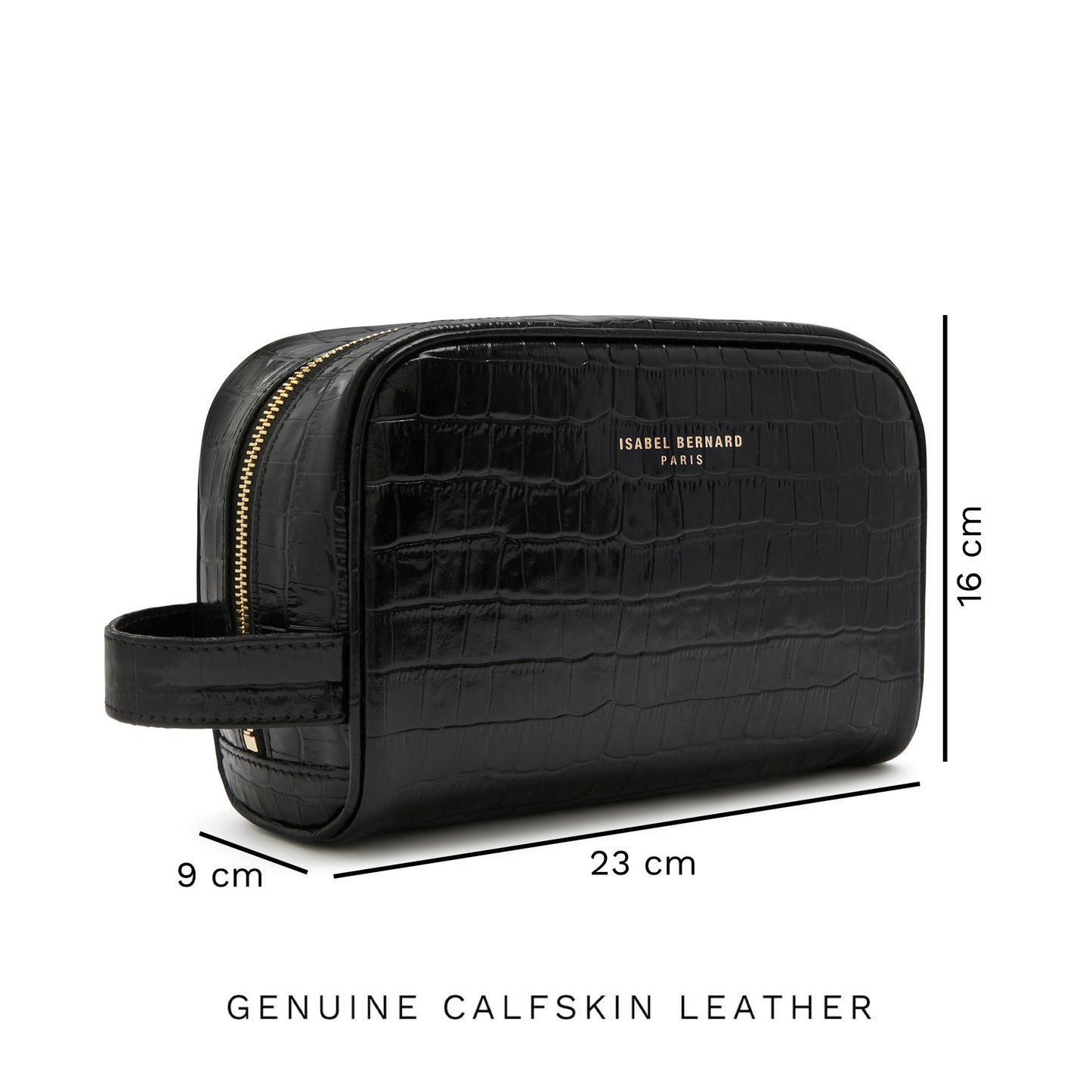 Honoré Blaize croco black calfskin leather toiletry bag -  - Isabel Bernard