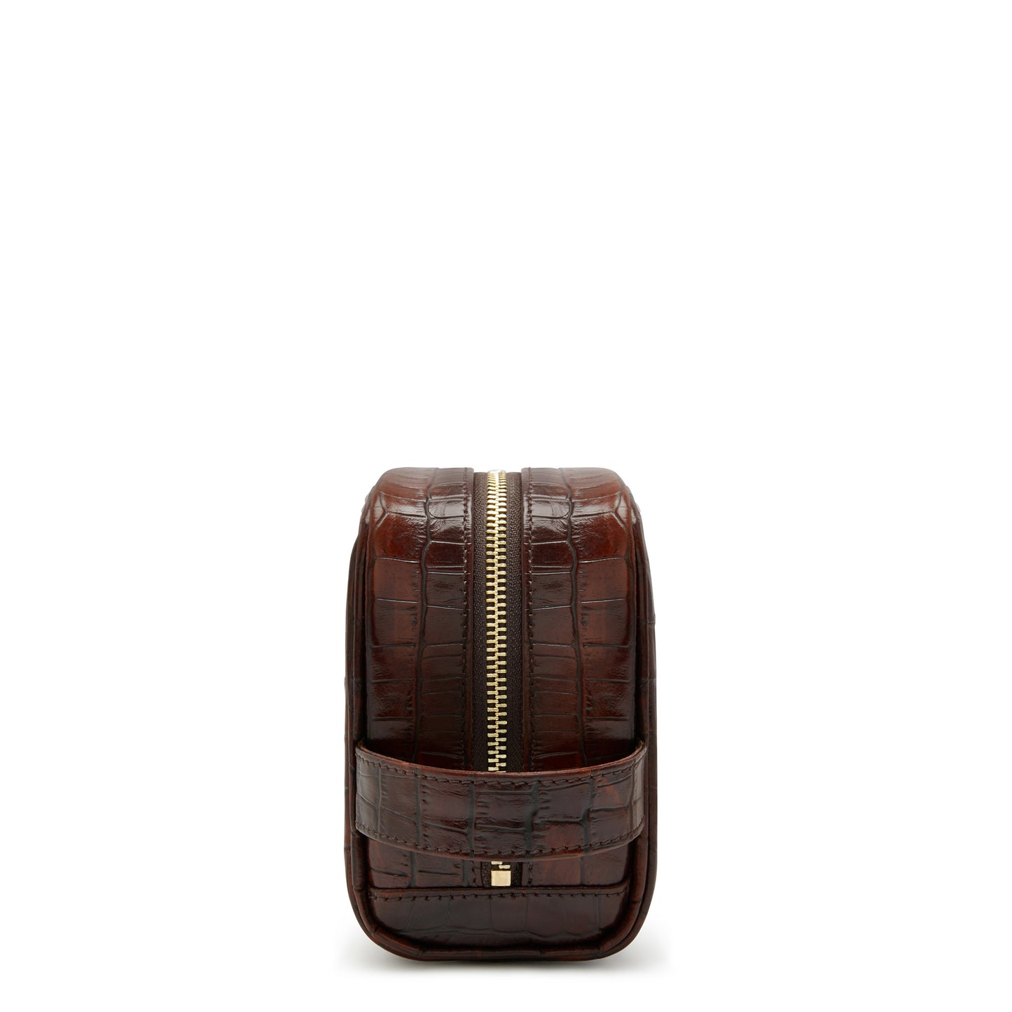 Honoré Blaize croco brown calfskin leather toiletry bag -  - Isabel Bernard