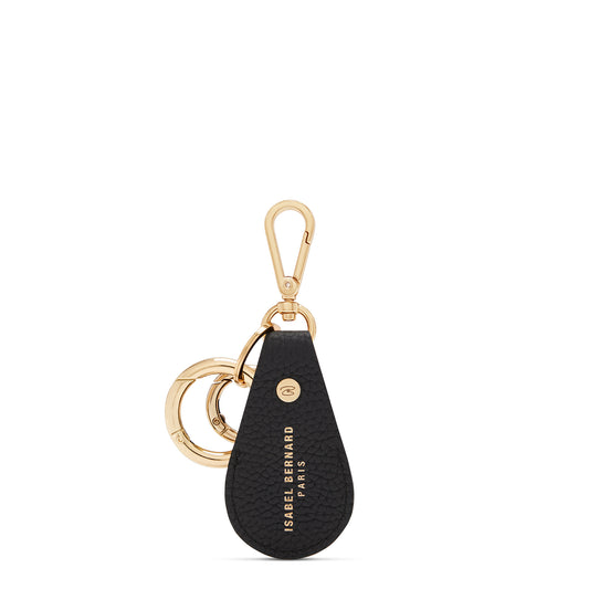 Honoré Filou black calfskin leather Airtag key ring -  - Isabel Bernard