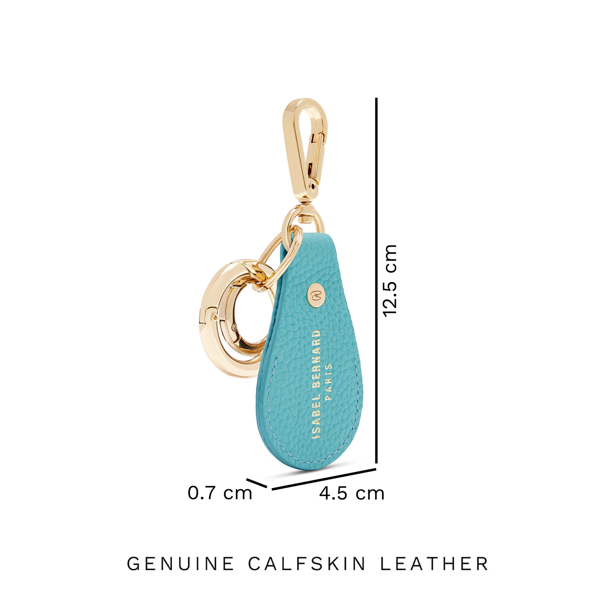 Honoré Filou blue calfskin leather Airtag key ring -  - Isabel Bernard