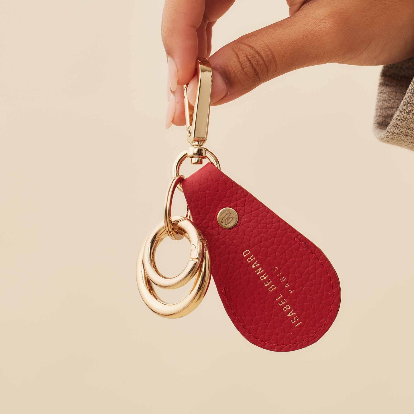 Honoré Filou red calfskin leather Airtag key ring -  - Isabel Bernard