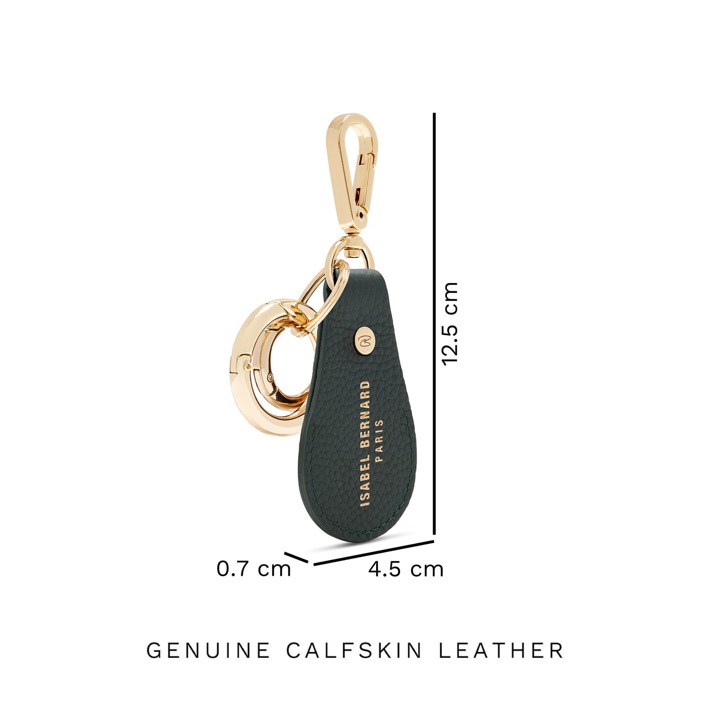 Honoré Filou green calfskin leather Airtag key ring -  - Isabel Bernard