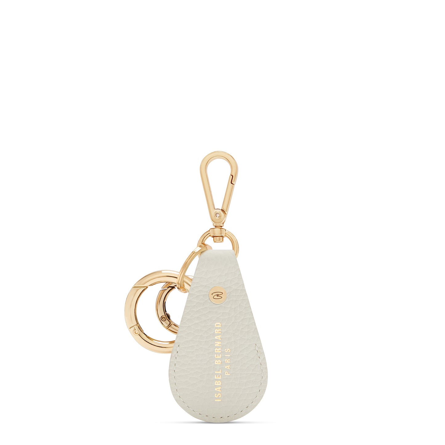 Honoré Filou cream calfskin leather Airtag key ring -  - Isabel Bernard