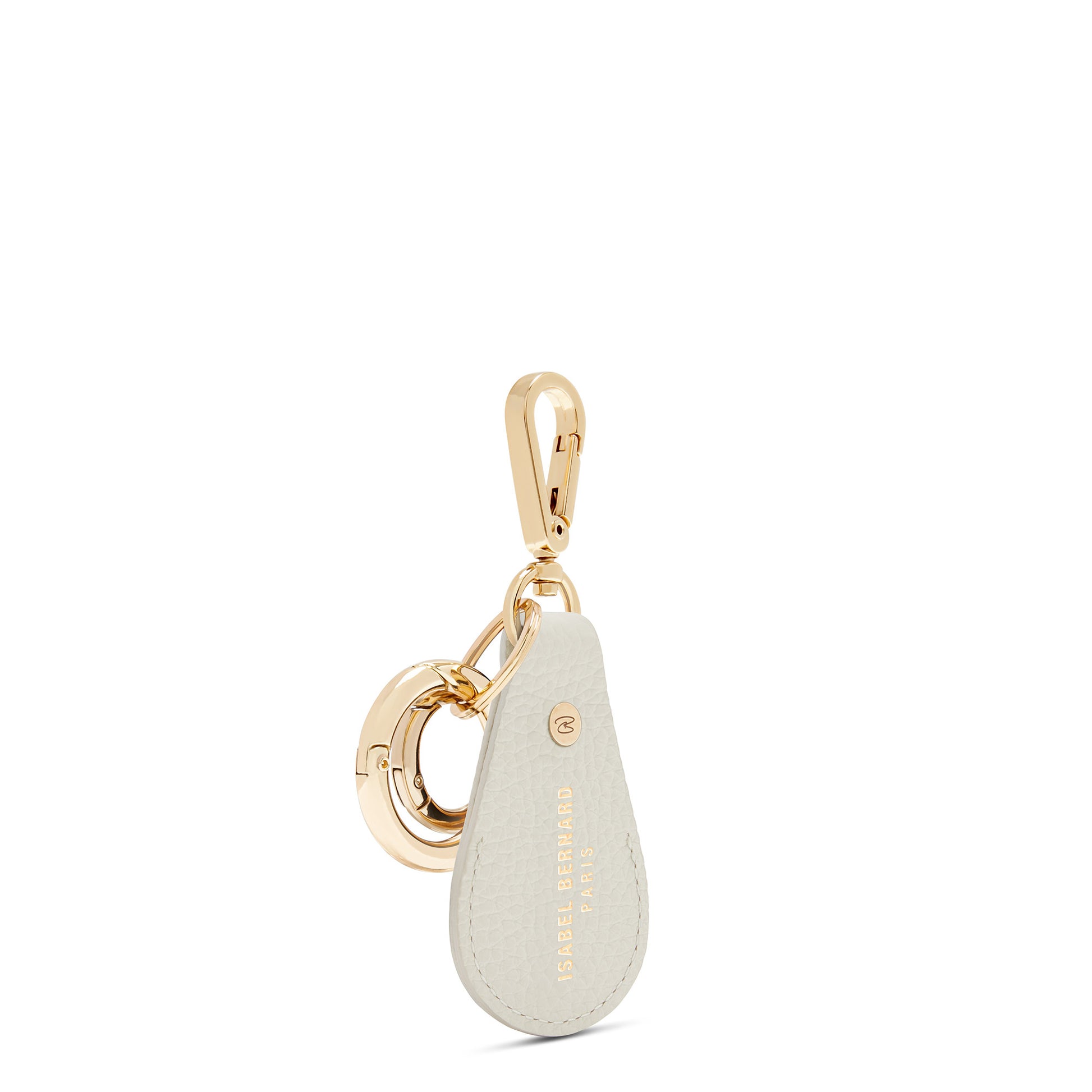 Honoré Filou cream calfskin leather Airtag key ring -  - Isabel Bernard