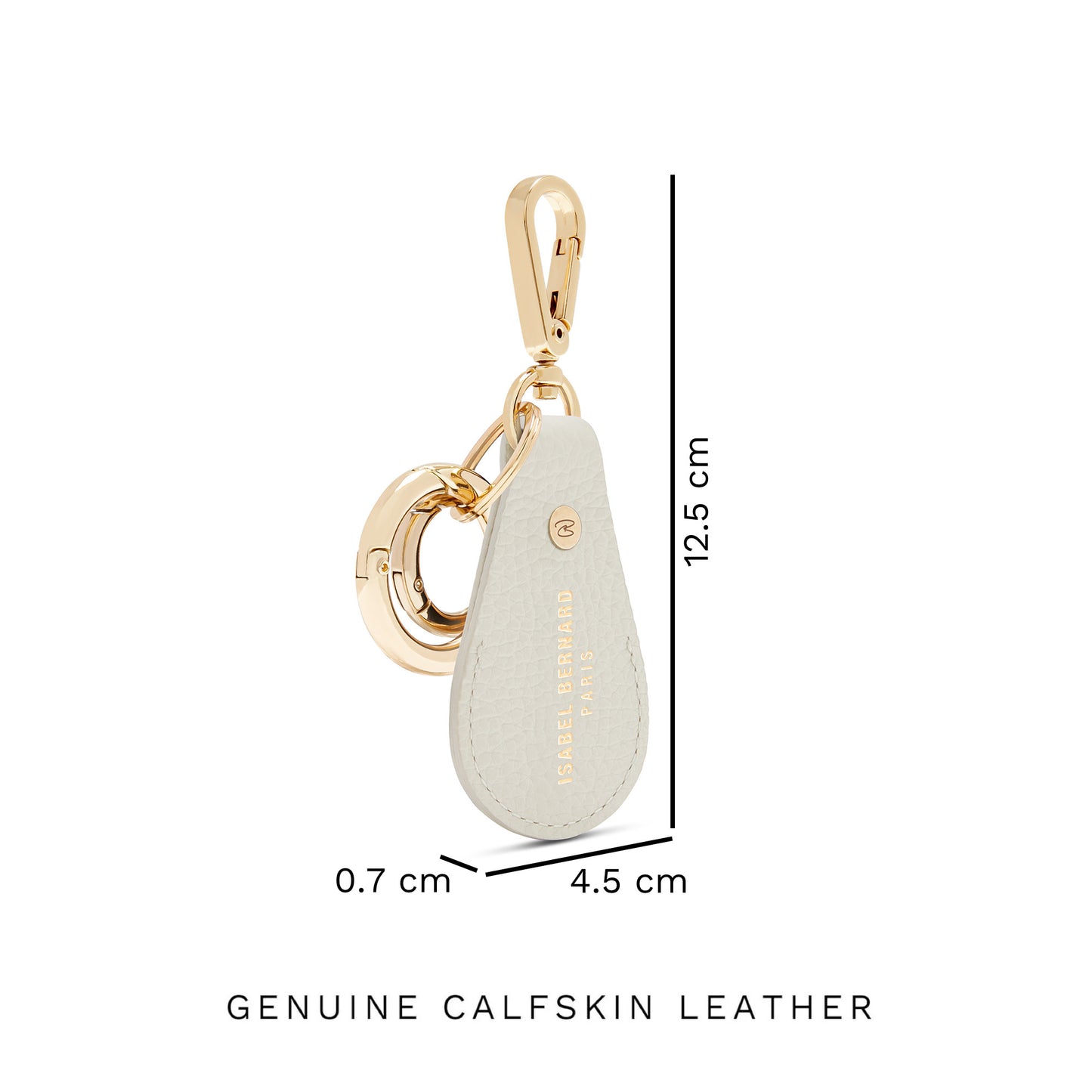 Honoré Filou cream calfskin leather Airtag key ring -  - Isabel Bernard